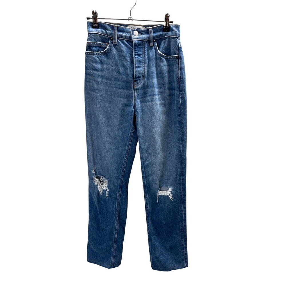 Reformation Jeans Women's Size 24 Cynthia Straight Leg Distressed